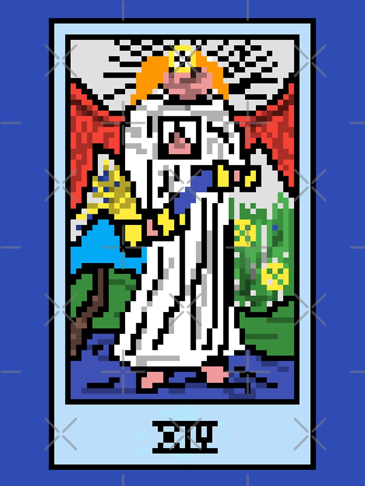 Wait, is this pixel art tarot? Blue  - Major Arcana 'Temperance' (Design for T-shirt, stickers and other... (Image 3)