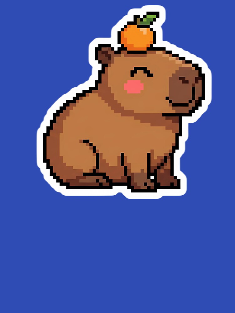 Cute Kawaii Pixel Art Capybara with Orange by PixelAlchemyHQ T-Shirts, Hoodie, Sweatshirt | BlankRebels.com (Image 3)