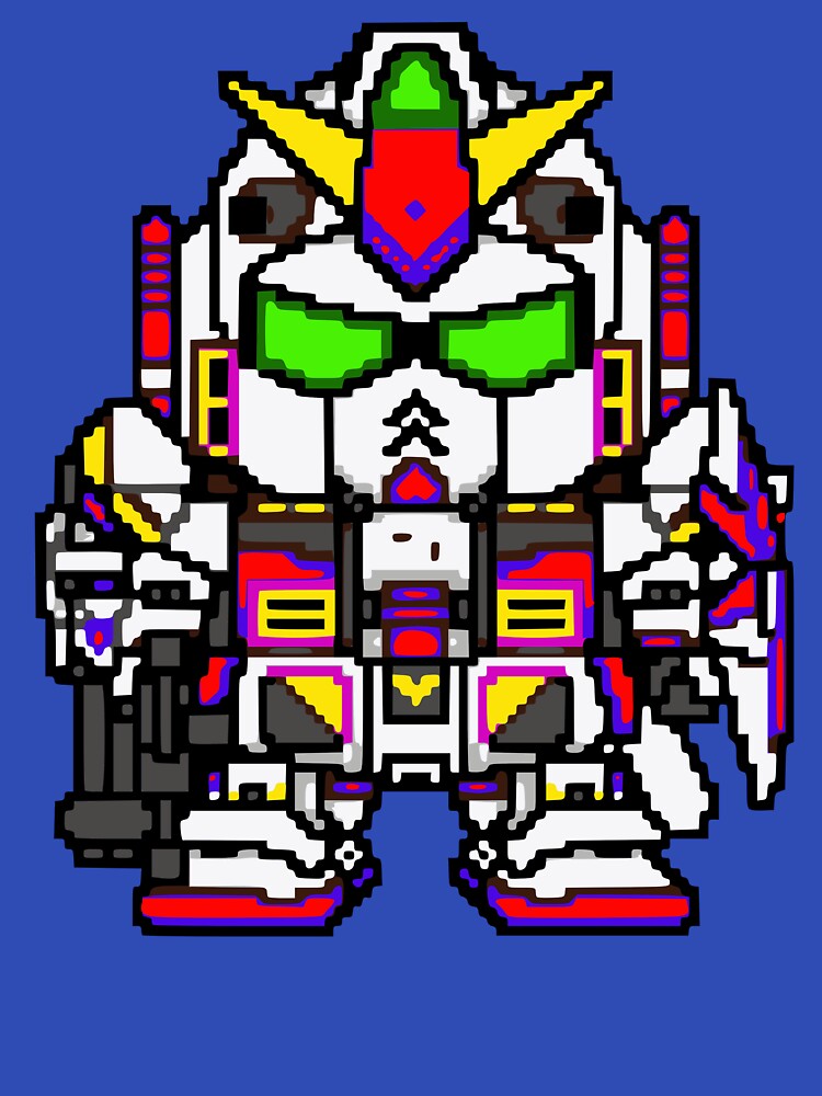 GUNDAM Mecha Robot Japan Anime T-shirt Dot Art Tee 80's Gun-damn Mobile Suit Anime t-shirt Unisex Kawaii Tee... (Image 3)