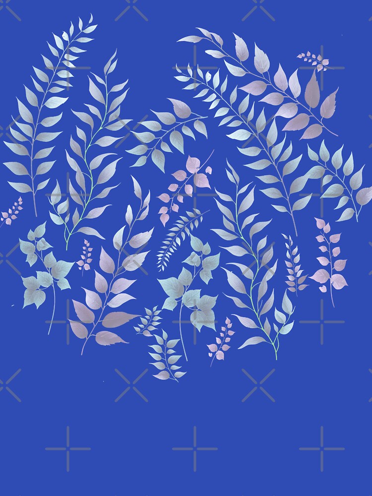 Greenery Botanical Print Purple Blue by SilverPegasus T-Shirts, Hoodie, Sweatshirt | BlankRebels.com (Image 3)