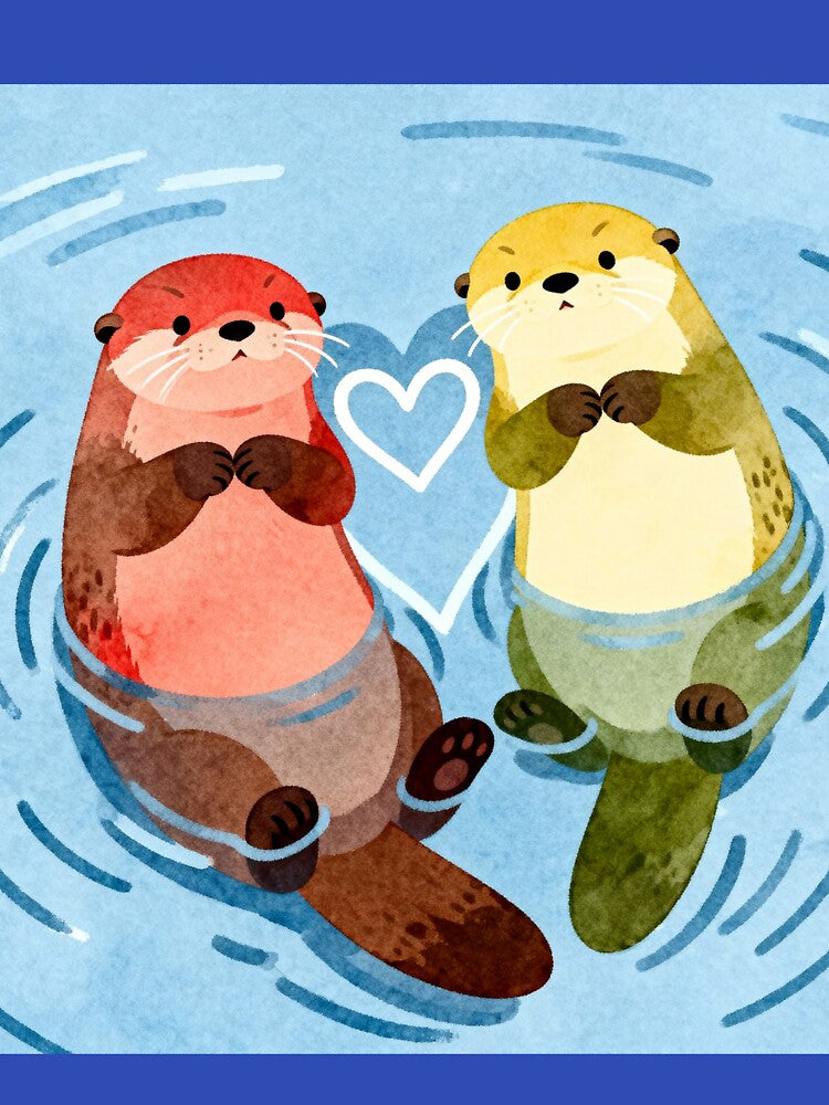 Significant Otter - Whimsical Watercolor Otters in Love by HappySproutArt T-Shirts, Hoodie, Sweatshirt (Image 3)