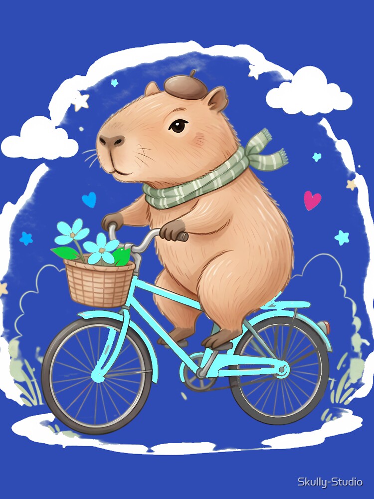 Capybara on a Bicycle: Spring Ride by Skully-Studio T-Shirts, Hoodie, Sweatshirt | BlankRebels.com (Image 3)