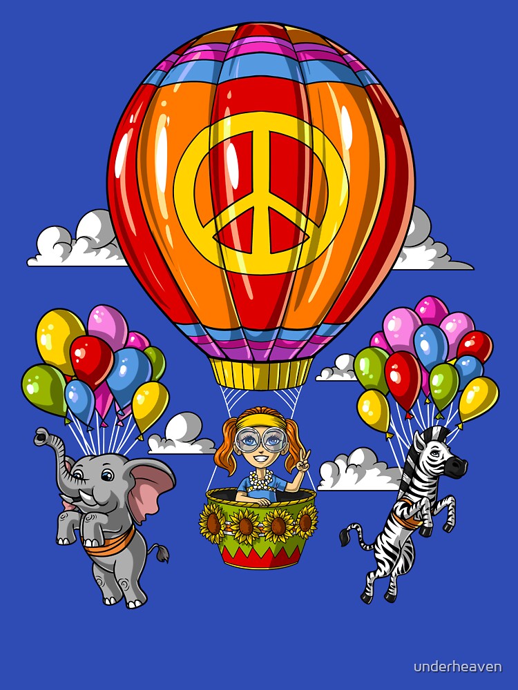 Hippie Hot Air Balloon by underheaven T-Shirts, Hoodie, Sweatshirt | BlankRebels.com (Image 3)