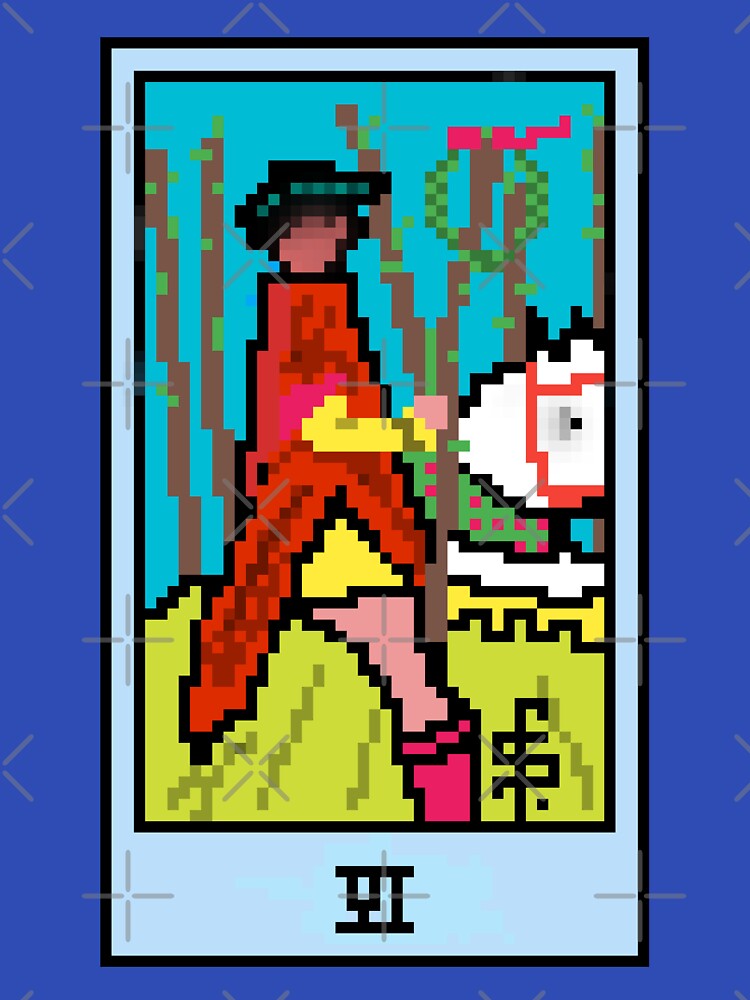Wait Is This Pixel Art Tarot? Blue Minor Arcana 'Six Wands' ( Stickers Other Accessories) T-Shirts, Hoodie, Sweatshirt