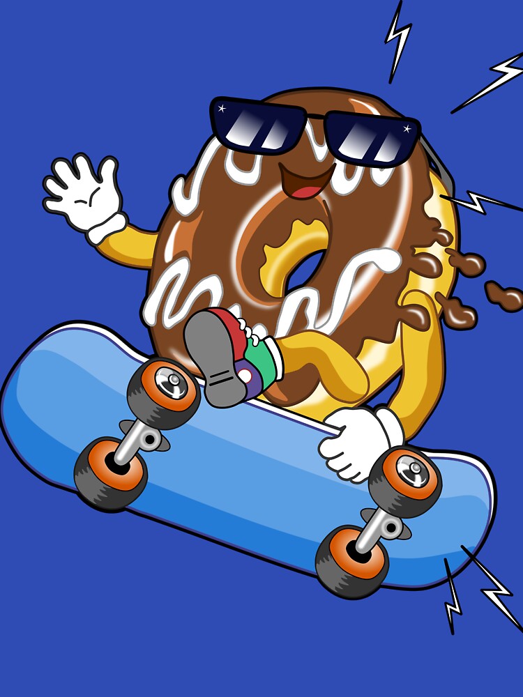 Chocolate Donut Skateboard Skater by LESSILU T-Shirts, Hoodie, Sweatshirt | BlankRebels.com (Image 3)