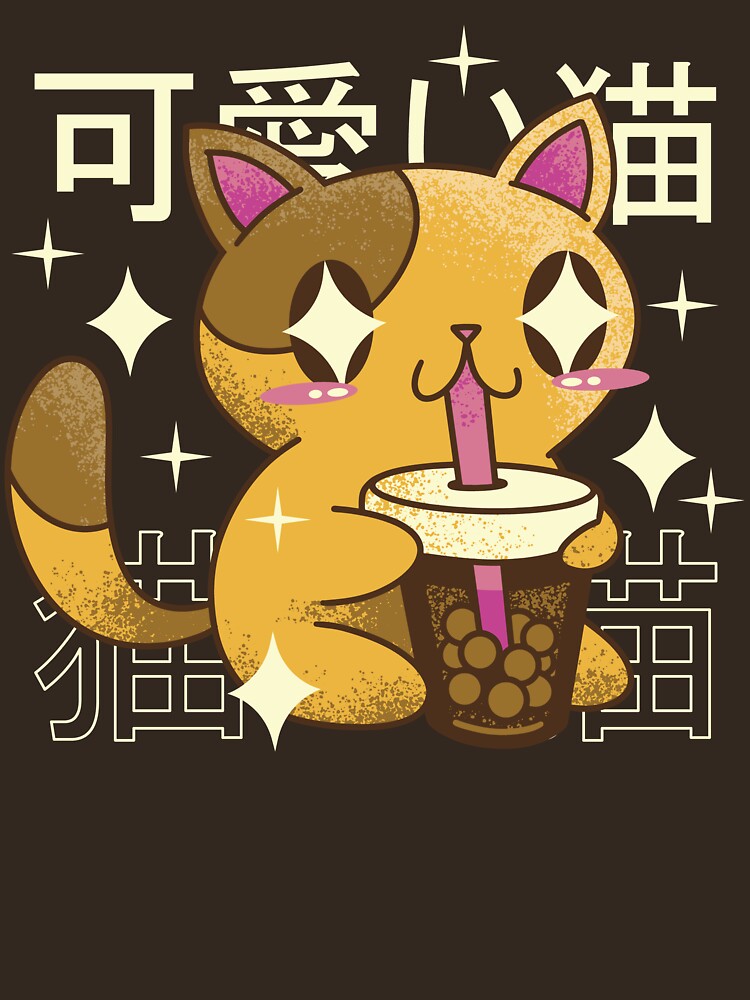 Kawaii Cat Drinking Bubble Tea by nmcreationsshop T-Shirts, Hoodie, Sweatshirt | BlankRebels.com (Image 3)