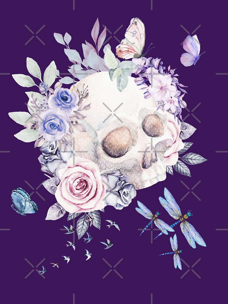 Floral Skull Art – Gothic Skull with Flowers, Dark Aesthetic, Tattoo-Inspired Illustration by SKULLARTISTRY... (Image 3)