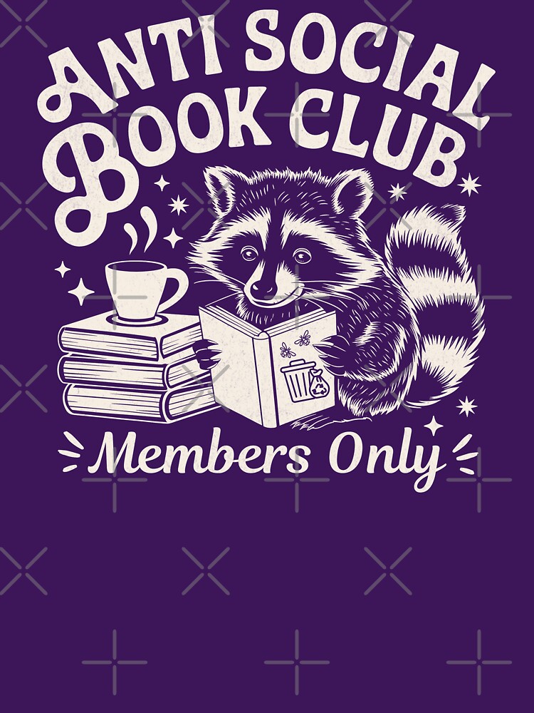 Anti Social Book Club - Reading Raccoon by BeansterNL T-Shirts, Hoodie, Sweatshirt | BlankRebels.com (Image 3)