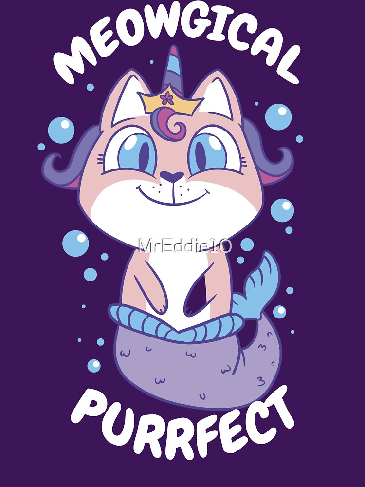 Meowgical Purrfect Cat Lover Pet Owner kawaii Mermaid Art by MrEddie10 T-Shirts, Hoodie, Sweatshirt (Image 3)