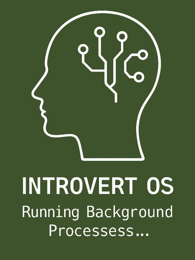 Introvert OS Line Art | Running Background Processes Hoodie, T-Shirt, Sticker & Gift for Introverts, Thinkers,... (Image 3)