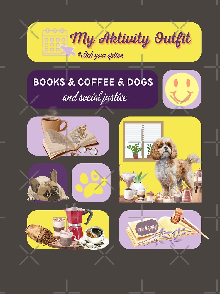 books and coffee and dogs and social justice - My activity outfit with Smiley Yellow Purple by PositiveIdeas... (Image 3)