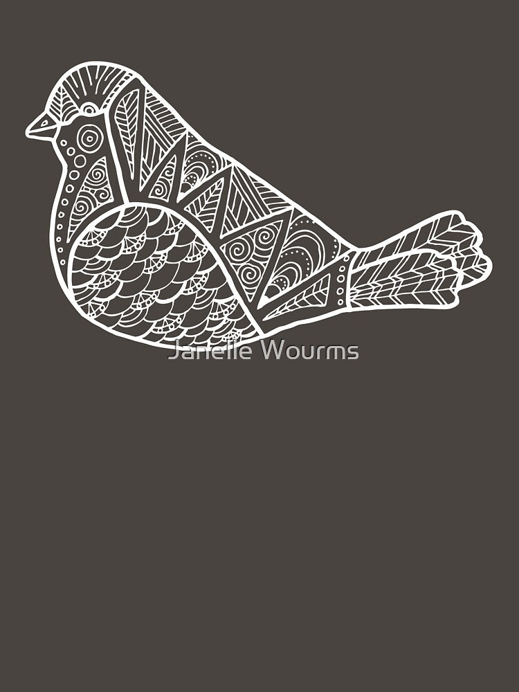 Color Me Bird : White on Charcoal by Janelle Wourms T-Shirts, Hoodie, Sweatshirt | BlankRebels.com (Image 3)