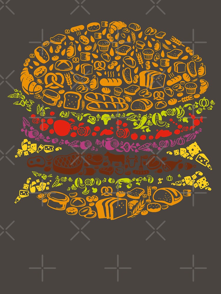 Relaxed Tee Shirt - Burger by DreamInk Studio Hoodie, Sweatshirt | BlankRebels.com (Image 3)
