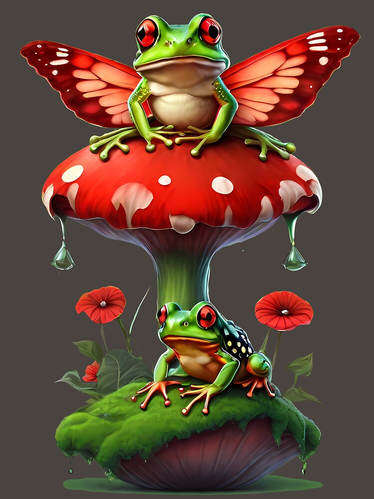 Frogs Can Fly - Cottagecore aesthetic by Funny Vintage Stickers And T-Shirts Hoodie, Sweatshirt | BlankRebels.com (Image 3)