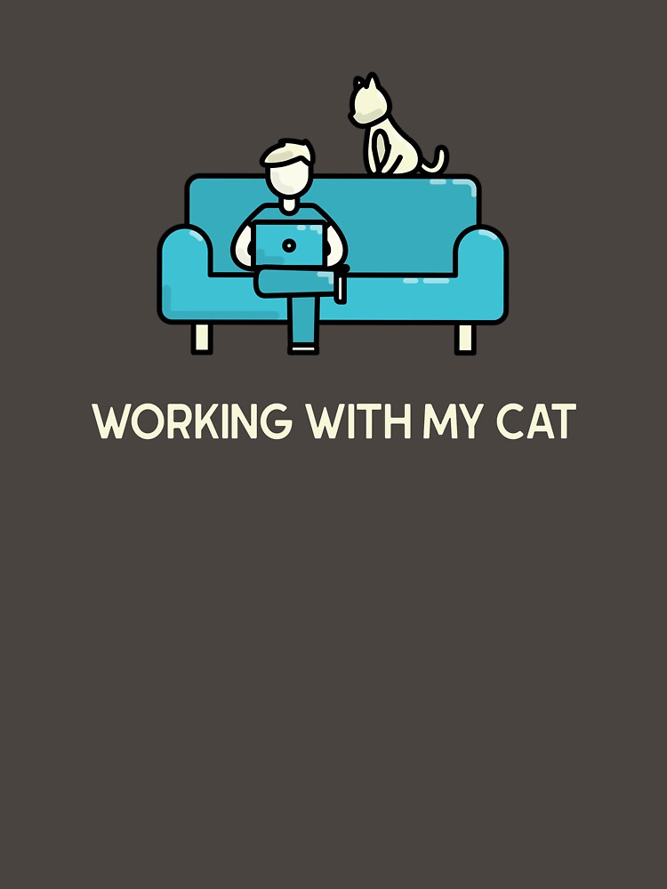 Working With My Cat by HappyFunnyTees T-Shirts, Hoodie, Sweatshirt | BlankRebels.com (Image 3)