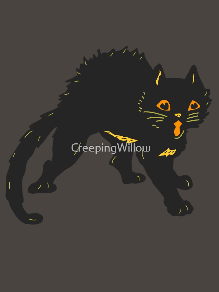 Vintage Halloween Style Black Cat, Halloween Black Cat by CreepingWillow T-Shirts, Hoodie, Sweatshirt (Image 3)