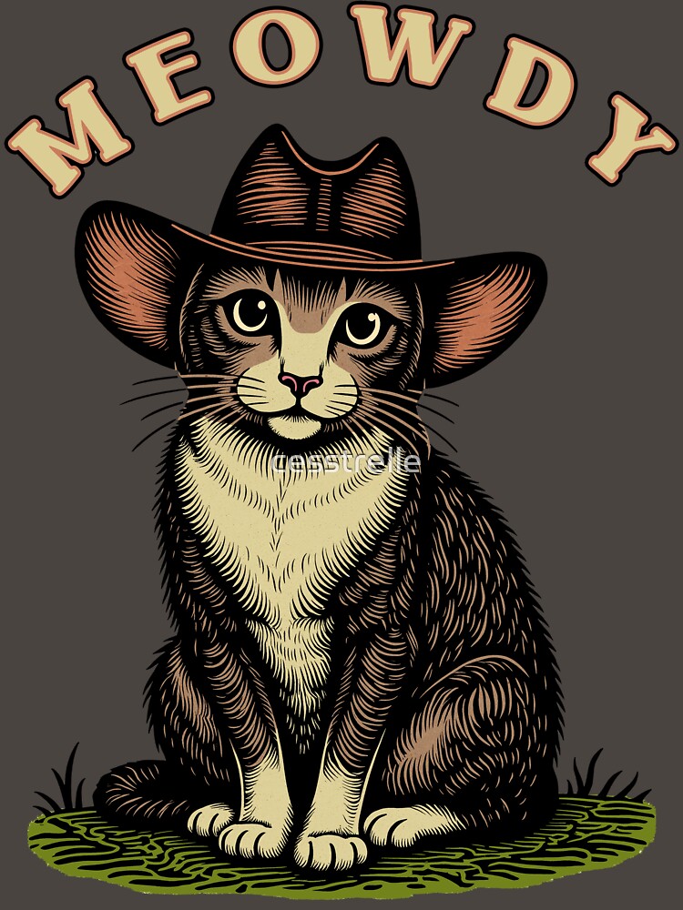 Meowdy - Cowboy Cat Trendy Artwork by H G  Designs T-Shirts, Hoodie, Sweatshirt | BlankRebels.com (Image 3)
