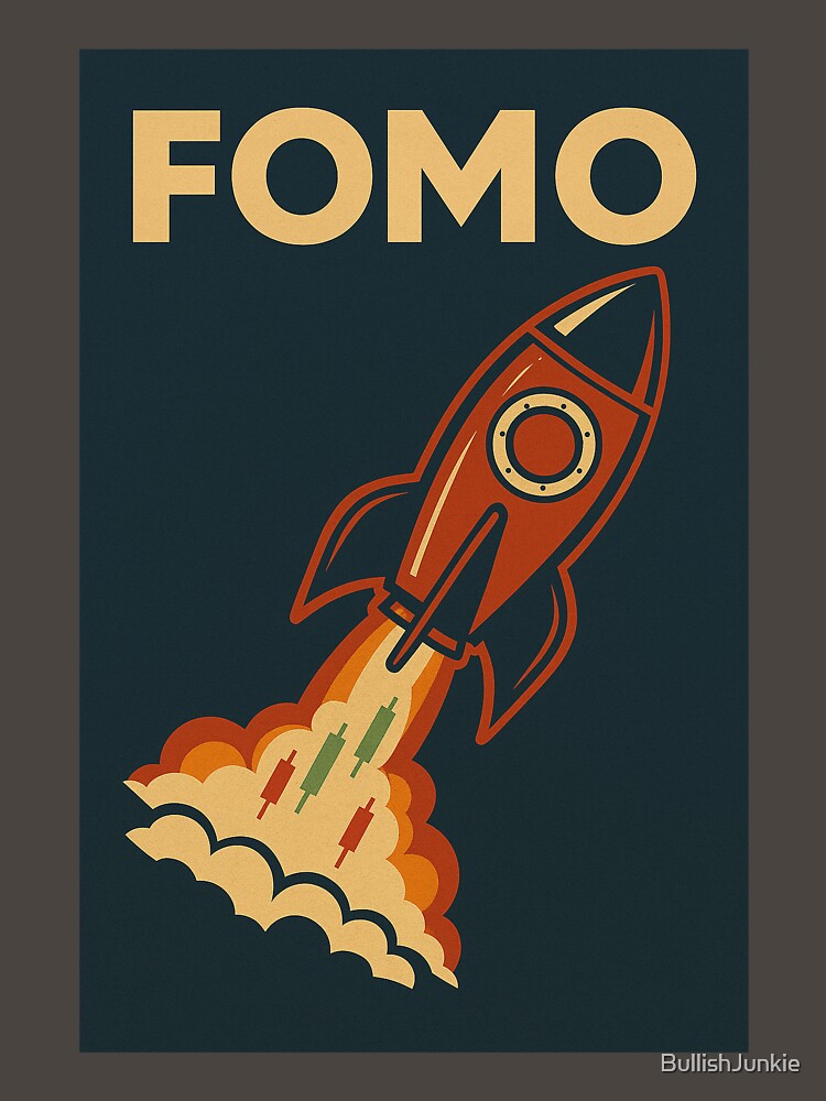 FOMO Rocket – Retro Stock Market Blast-Off Design by BullishJunkie T-Shirts, Hoodie, Sweatshirt | BlankRebels.com (Image 3)