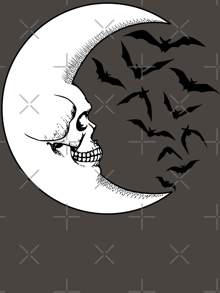 Skull Moon with bats by RavenWake T-Shirts, Hoodie, Sweatshirt | BlankRebels.com (Image 3)