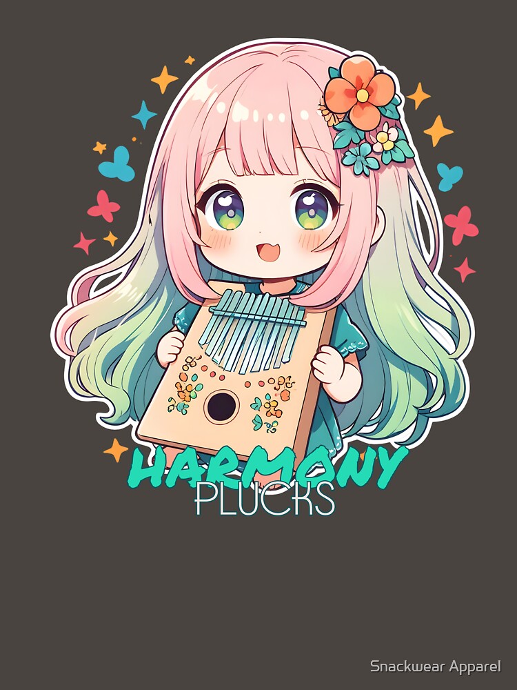 Kawaii Girl Playing Kalimba by Snackwear Apparel T-Shirts, Hoodie, Sweatshirt | BlankRebels.com (Image 3)