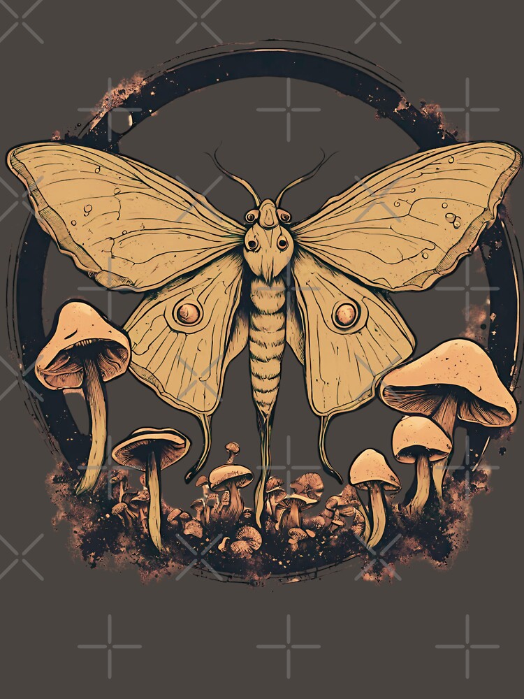 Dark FairyGrunge Goblincore Mushroom and Luna Moth by MeadowLoom T-Shirts, Hoodie, Sweatshirt | BlankRebels.com (Image 3)