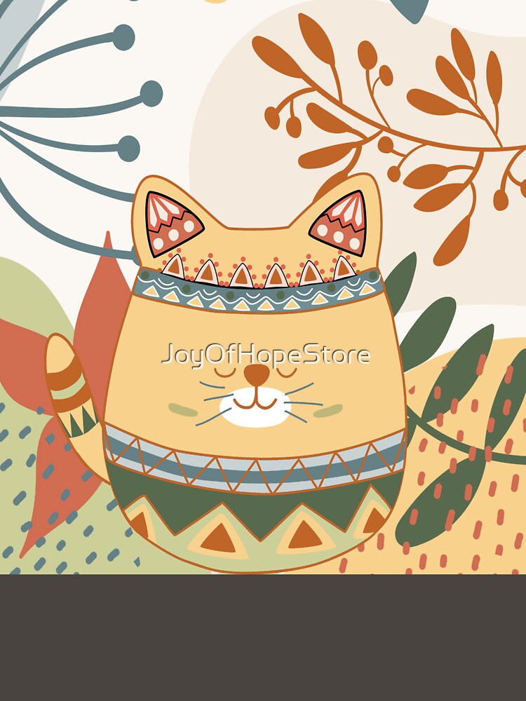 Chubby Boho Kitty Cat with a Chic Boho Background by JoyOfHopeStore T-Shirts, Hoodie, Sweatshirt | BlankRebels.com (Image 3)