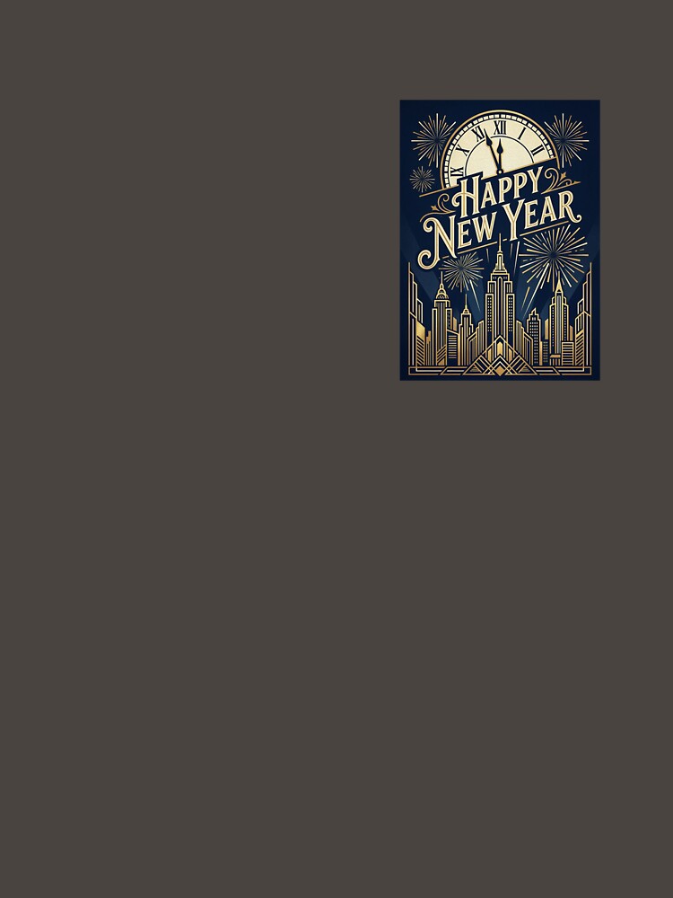 Happy New Year Skyline | Gold Art Deco New Year’s Eve Illustration by Union & Thread T-Shirts, Hoodie, Sweatshirt (Image 3)