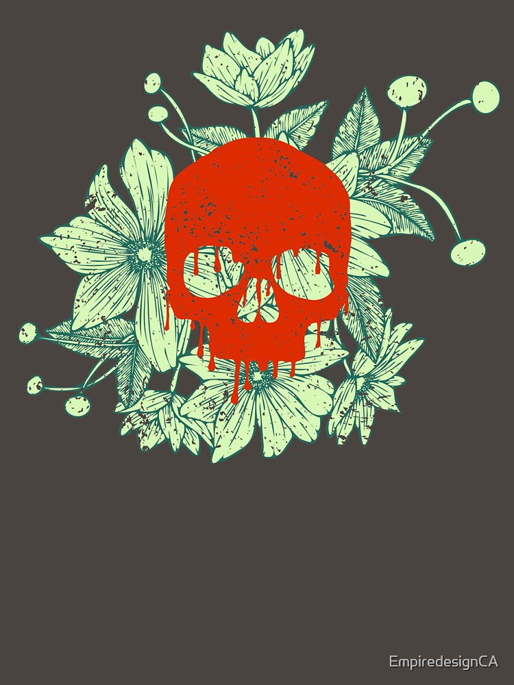 Distressed floral gothic skull graphic custom tshirt design by EmpiredesignCA Hoodie, Sweatshirt | BlankRebels.com (Image 3)