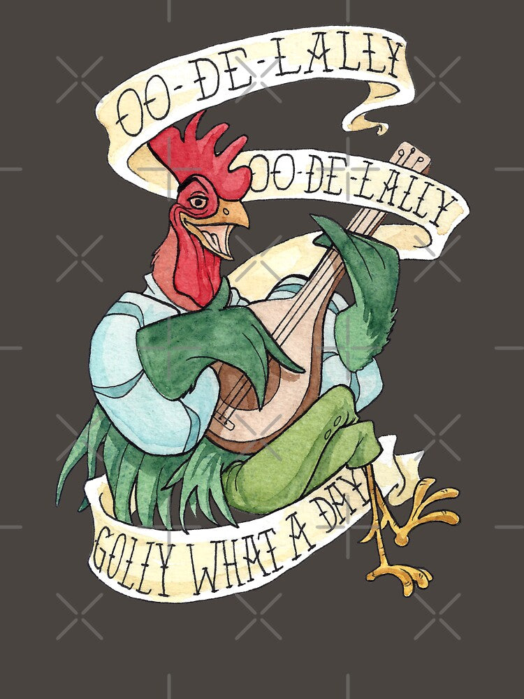 Alan-A-Dale Rooster : OO-De-Lally Golly What A Day Tattoo Watercolor Painting Robin Hood by Christina G. Smith... (Image 3)