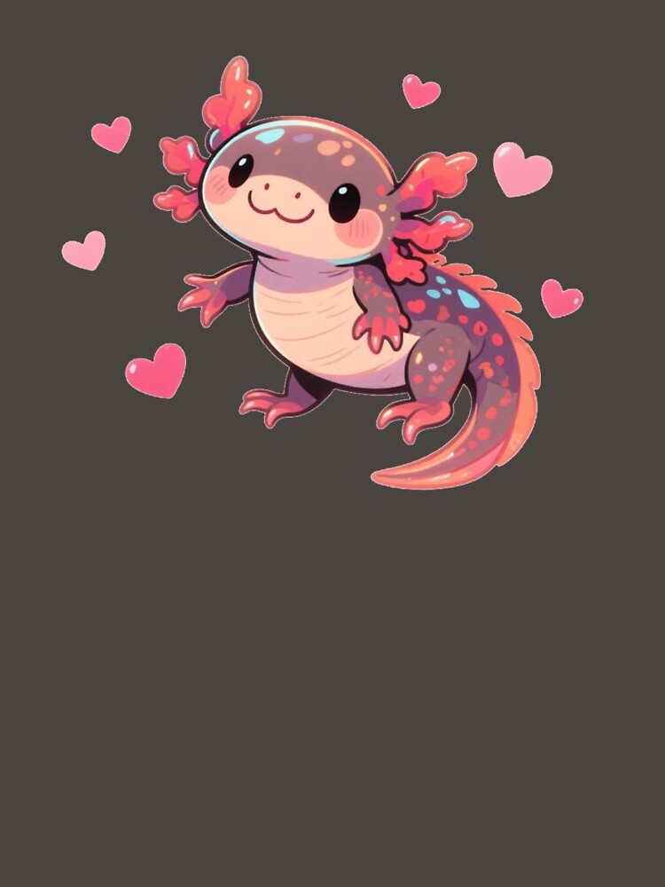 Cute Axolotl With Hearts – Kawaii Aquatic Love by KingCuppaDigitalArt T-Shirts, Hoodie, Sweatshirt (Image 3)