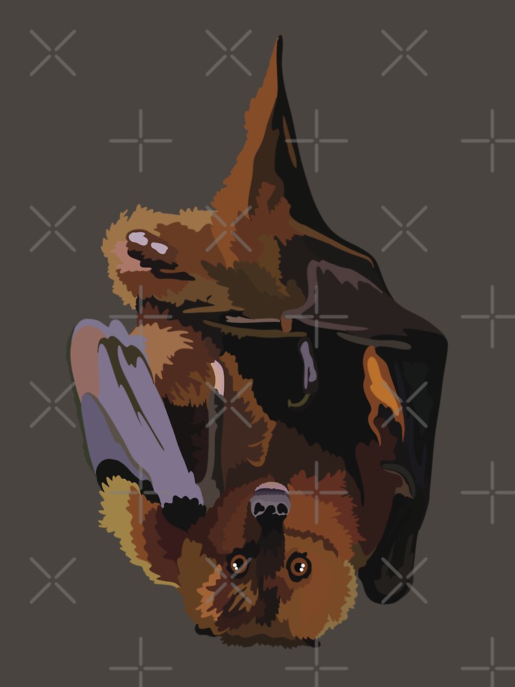 F is for Fruit Bat , Fruit Bat – Nocturnal Flying Mammal Wildlife Illustration by PrettylittlepastelUk... (Image 3)