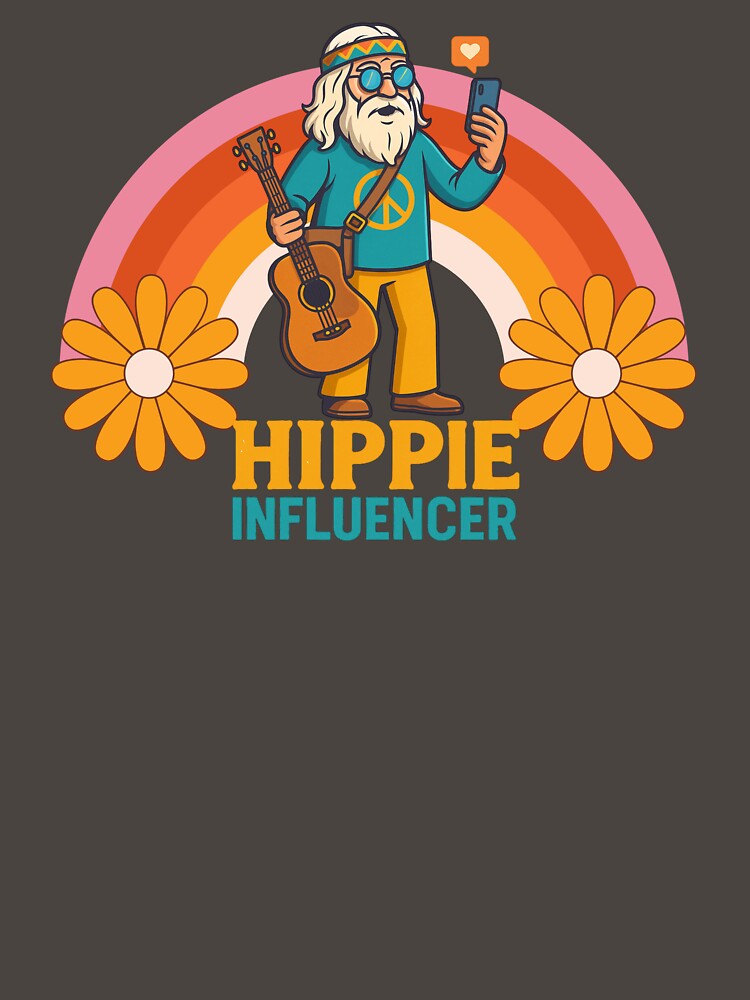 Elderly White Hippie Influencer – Funny Retro Selfie Design by Lunaria Arts T-Shirts, Hoodie, Sweatshirt (Image 3)