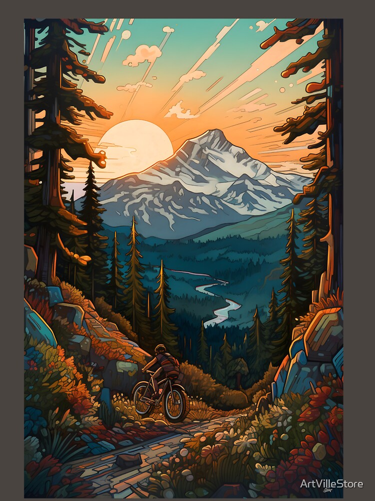mountain and sun mountain bike art by ArtVilleStore T-Shirts, Hoodie, Sweatshirt | BlankRebels.com (Image 3)