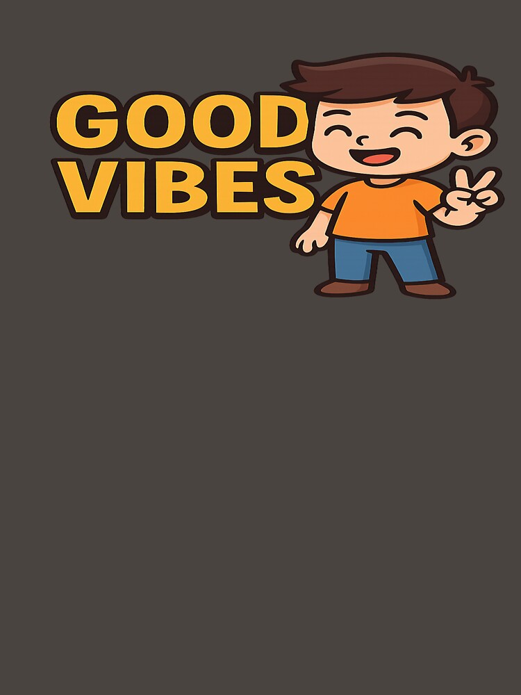 Good Vibes Cartoon Character PNG – Cute Positive Chibi Boy Artwork for T-Shirts & Hoodies | Kawaii Good Vibes... (Image 3)