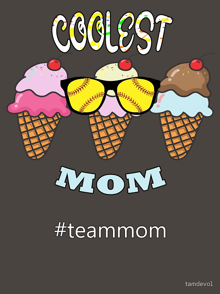 Cool Retro Ice Cream Coolest Softball Mom by tamdevo1 T-Shirts, Hoodie, Sweatshirt | BlankRebels.com (Image 3)