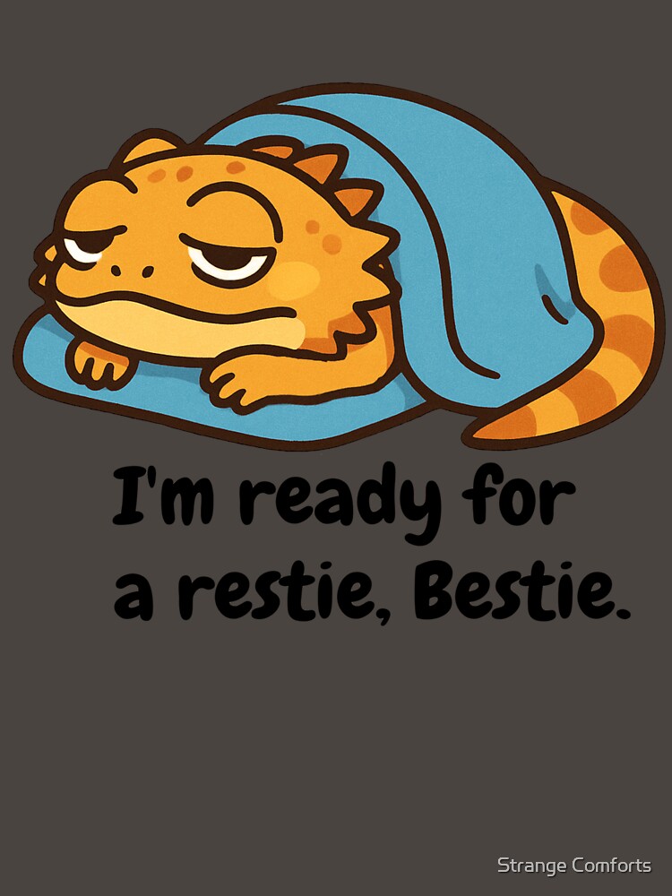 Cozy Beardie Under Blanket – Sleepy Bearded Dragon Cute Cartoon - Teal by Strange Comforts T-Shirts, Hoodie,... (Image 3)