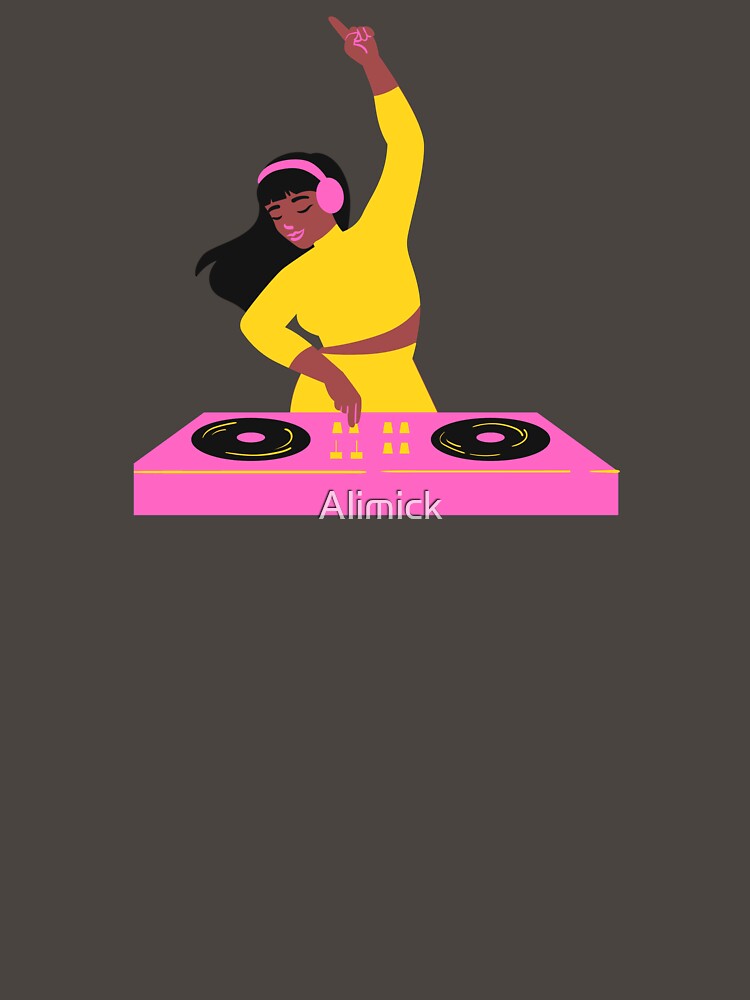 Female DJ with Turntables/ Yellow Outfit by Alimick T-Shirts, Hoodie, Sweatshirt | BlankRebels.com (Image 3)