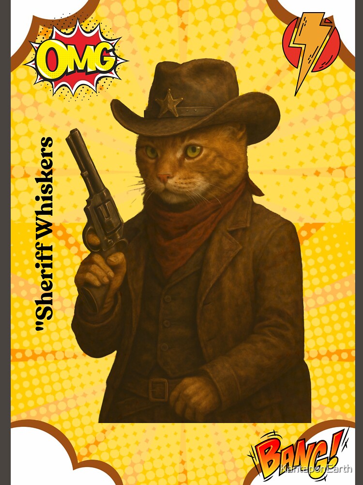Cowboy cat with hat and gun by KantaponEarth T-Shirts, Hoodie, Sweatshirt | BlankRebels.com (Image 3)