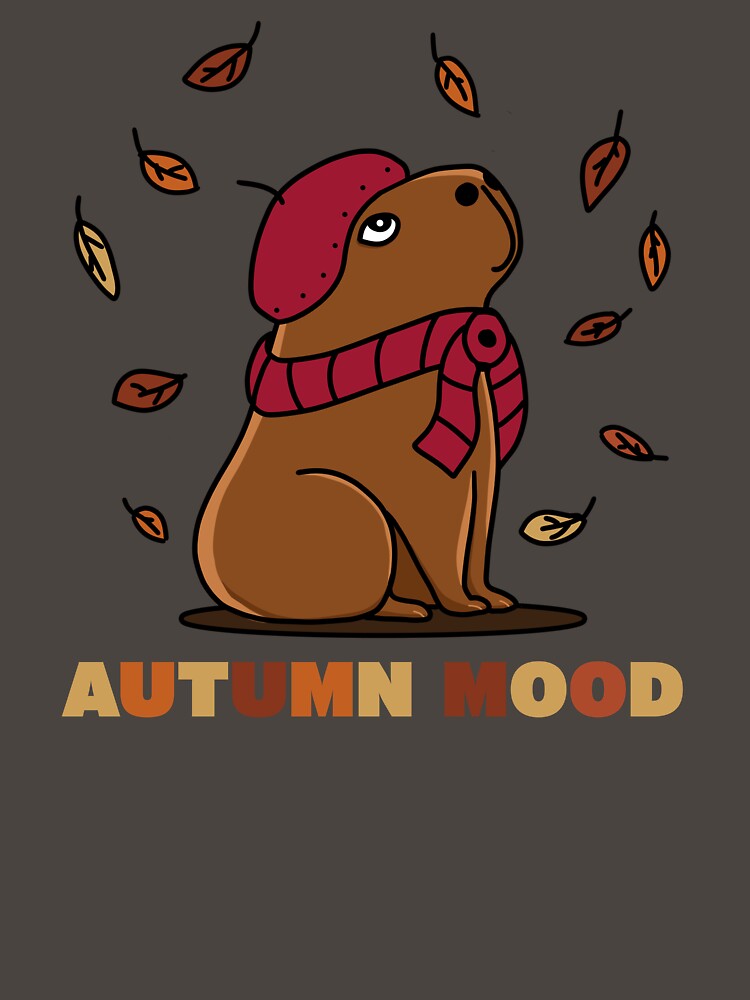 Autumn Mood Cute Capybara Illustration by Absyntart T-Shirts, Hoodie, Sweatshirt | BlankRebels.com (Image 3)