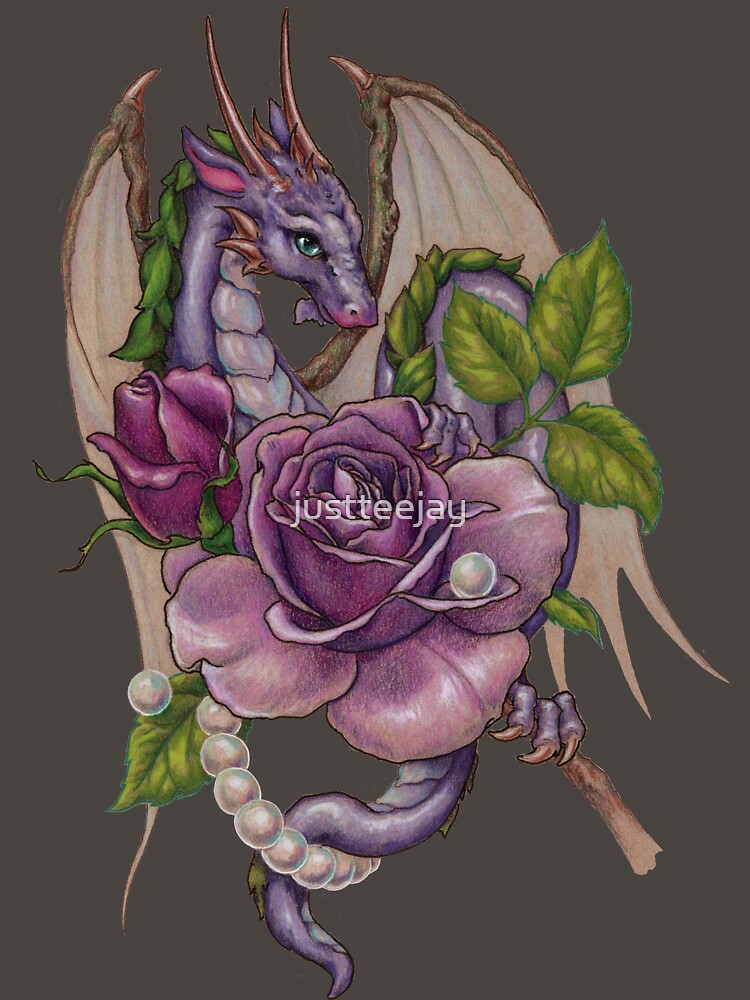 Purple Rose Dragon (June) by justteejay T-Shirts, Hoodie, Sweatshirt | BlankRebels.com (Image 3)