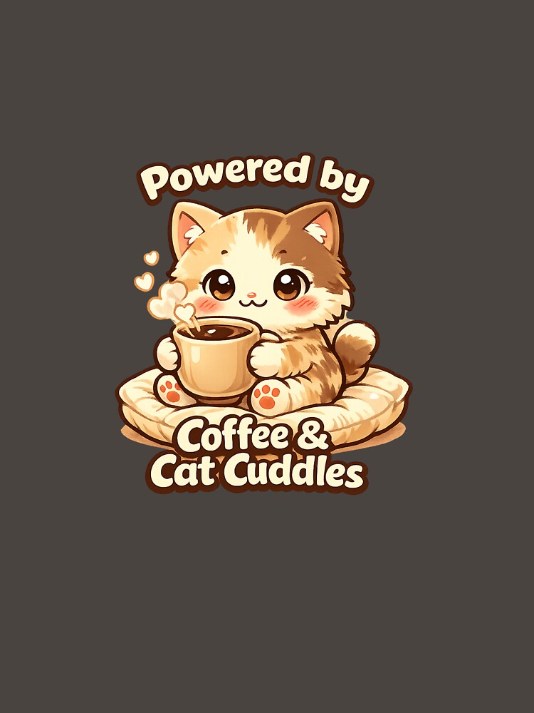 Powered by Coffee and Cat Cuddles – Cute Cat Lover Coffee Design for Cat Moms & Introverts by Cozy Cat... (Image 3)