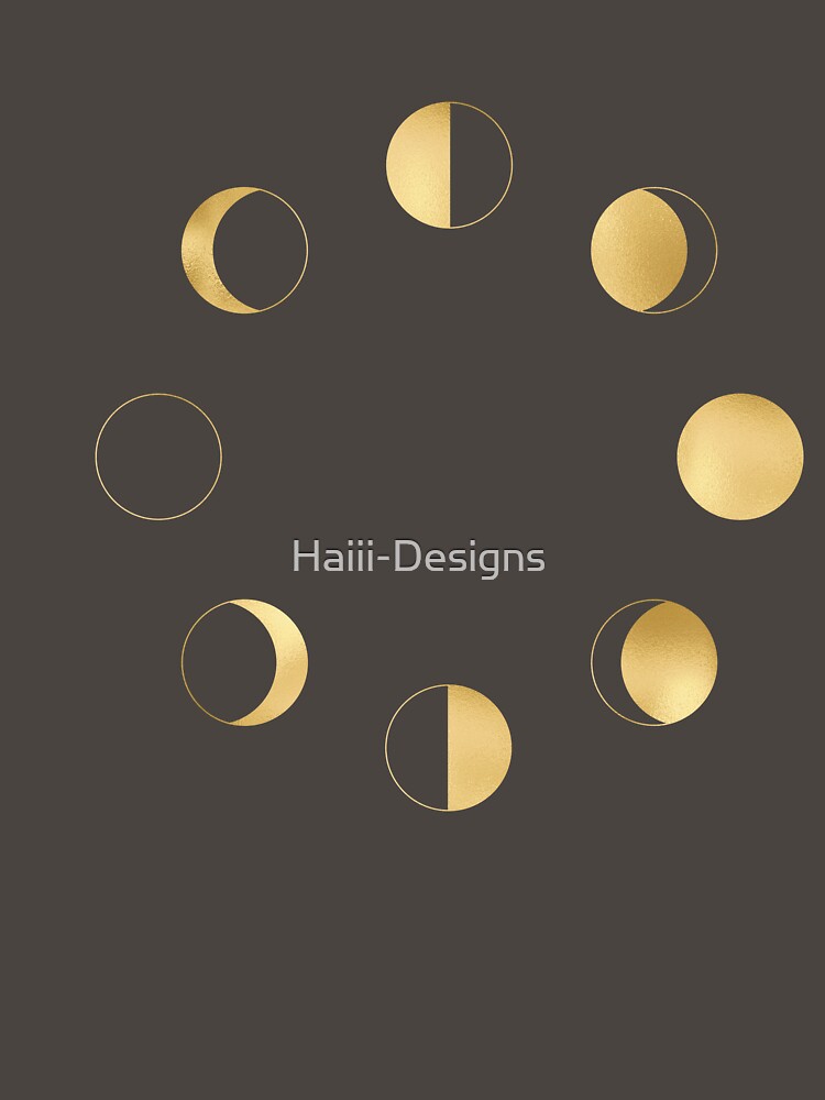 Moon phase art in gold by Haiii-Designs T-Shirts, Hoodie, Sweatshirt | BlankRebels.com (Image 3)