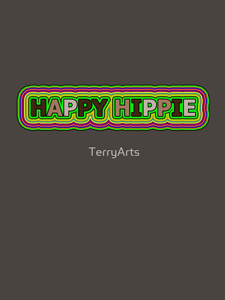 Happy Hippie Words Hippie Vibes Retro Lines 1 of 4 by Beachy T-Shirts, Hoodie, Sweatshirt | BlankRebels.com (Image 3)