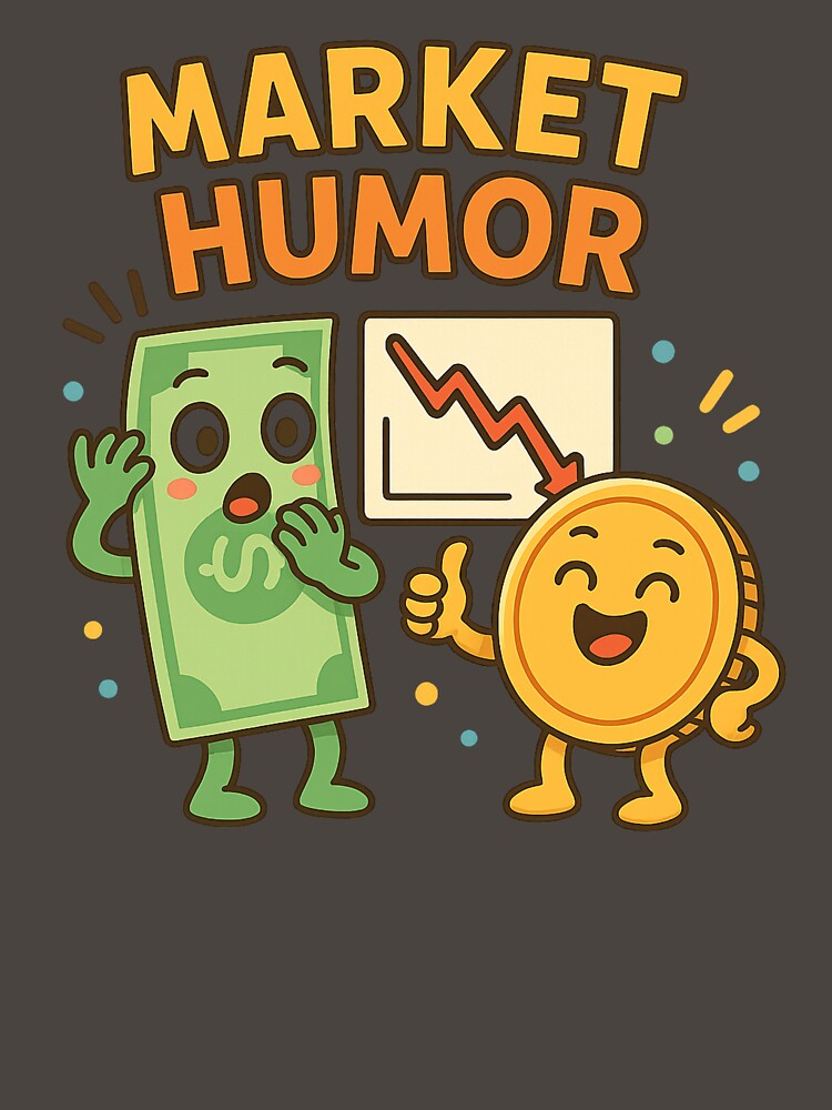 Market Humor – Funny Stock Market Cartoon Design with Dollar & Coin – Inflation, Crypto & Finance Meme Tee by... (Image 3)