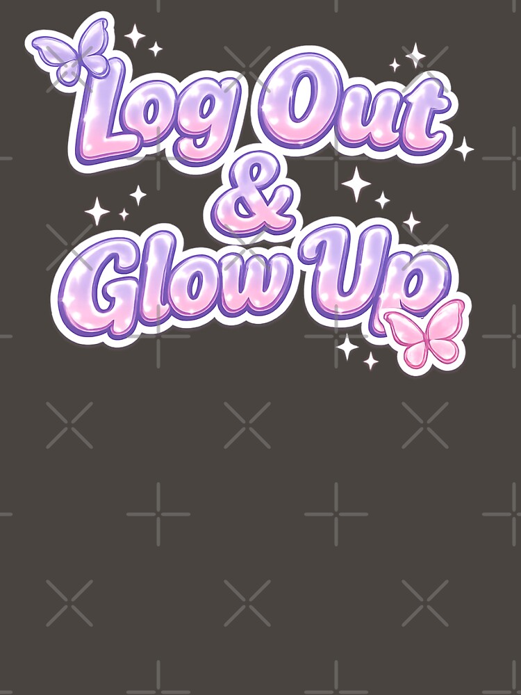 Log Out & Glow Up – Pastel Y2K Self Care Aesthetic Quote by R3boot X Studio T-Shirts, Hoodie, Sweatshirt (Image 3)