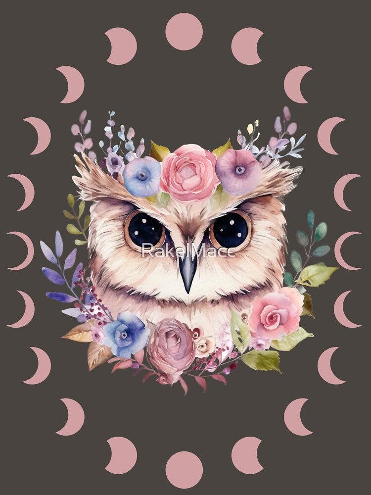 Owl Moon Phase Cottagecore by RakelMacc T-Shirts, Hoodie, Sweatshirt | BlankRebels.com (Image 3)