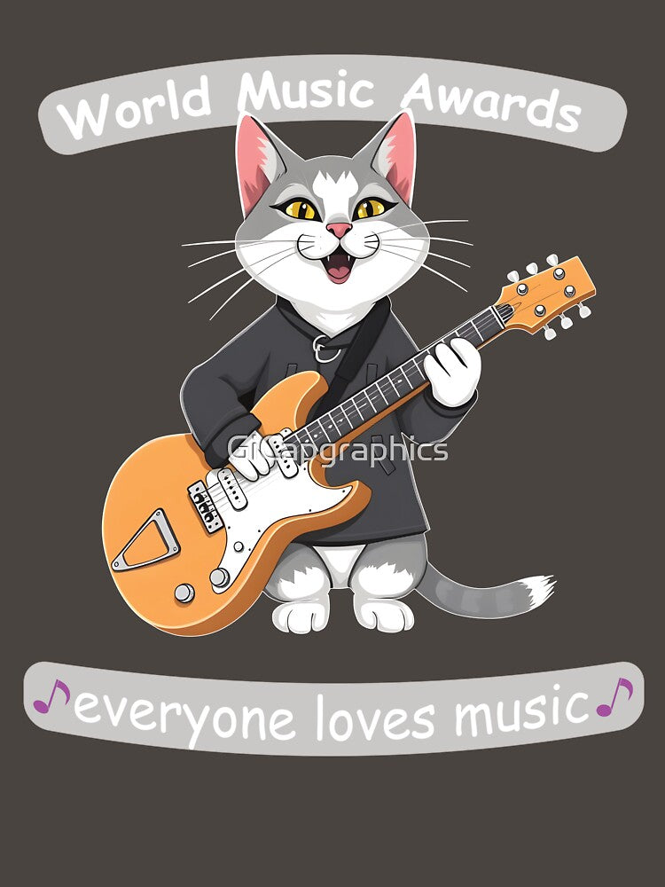 Cat who loves music and plays the guitar by GiCapgraphics T-Shirts, Hoodie, Sweatshirt | BlankRebels.com (Image 3)