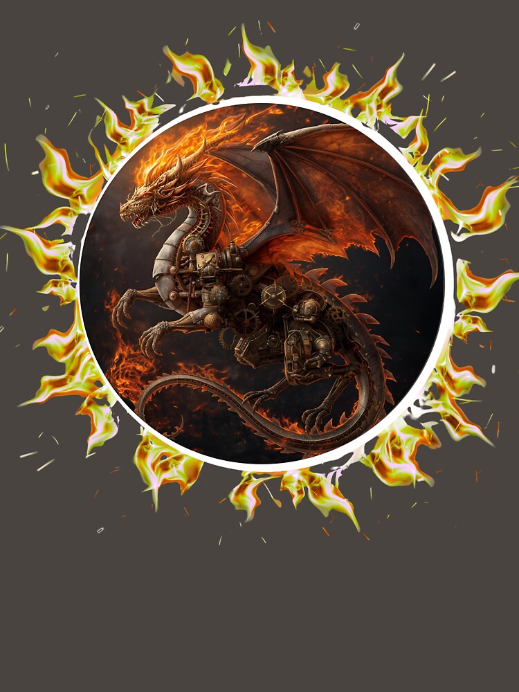 Fire dragon with mechanical  details by BandGTees T-Shirts, Hoodie, Sweatshirt | BlankRebels.com (Image 3)