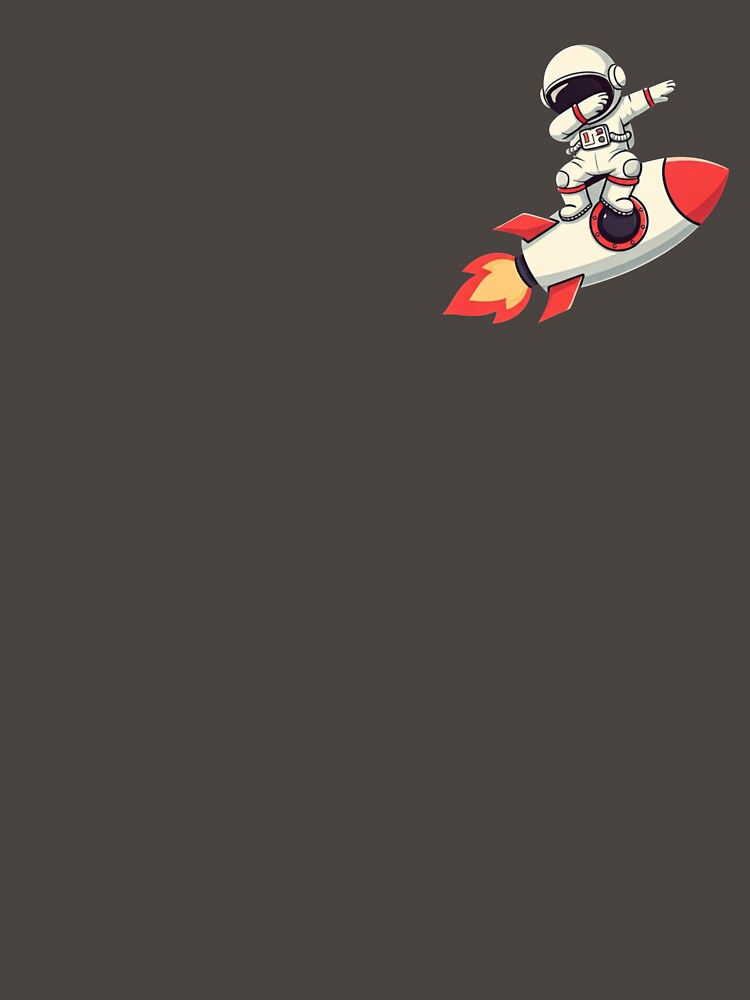 Cute Astronaut Doing the Dab on Rocket – Fun Cartoon Space Vector Art by PixelVibe782 T-Shirts, Hoodie, Sweatshirt (Image 3)