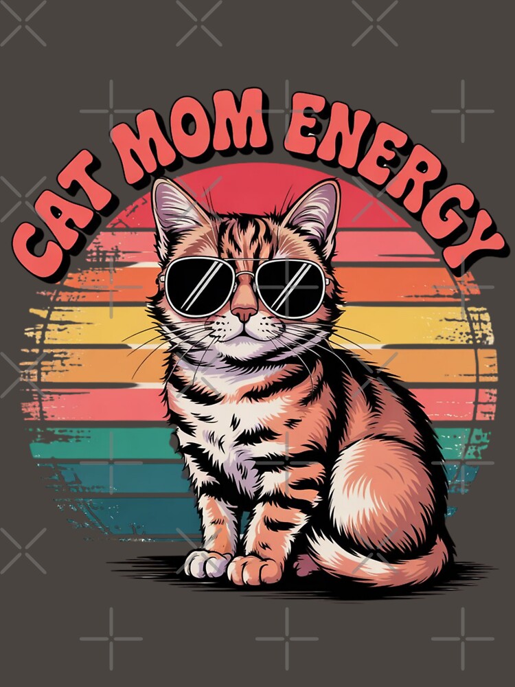 Cat Mom Energy – Funny Retro Vintage Cat Lover T-Shirt by Cophros Hoodie, Sweatshirt | BlankRebels.com (Image 3)